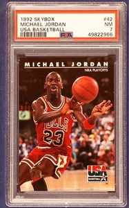 1992 SkyBox USA #42 Michael Jordan/NBA Playoffs PSA 7 NM - Picture 1 of 2