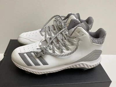Adidas Icon Bounce Mid CG5181 Baseball Cleats White/Gray Men Size 9.5 Brand New - Image 1 of 4