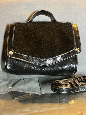 Cartera Bandolera Reliquia con Asa Superior Negra Formal Noche Pequeña PVC Piel Sin Daños Foto 1 de 4