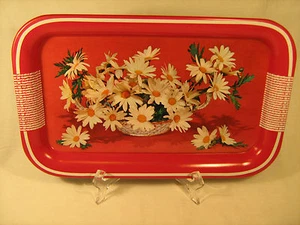 *NEW* Vintage Metal SERVING TRAY 14" X 9" Flowers in Basket [Y87]  - Picture 1 of 6