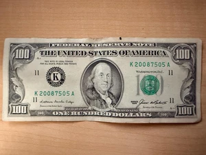 FR. 2171-K* 1985 $100 *STAR* FEDERAL RESERVE NOTE DALLAS, TX PMG - Picture 1 of 2