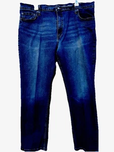 George Men’s Classic Blue Jeans Straight Fit Size 42x30 Distressed  - Picture 1 of 5