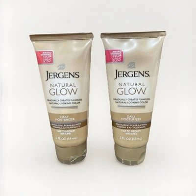 PACK 2-Jergens Nat Glow Hidratantes Diarios Tonos de Piel Justos a Medianos 2 Fl OZ por Foto 1 de 2