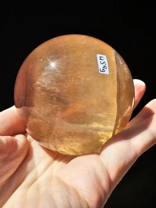 Large Yellow Fluorite crystal Sphere Banded Healing 6cm 459g Orb Ball Sparkle - Picture 1 of 18
