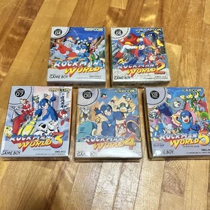 Capcom Rockman World 1-5 Set Nintendo Game Boy Japan Import Complete Lot - Picture 1 of 20