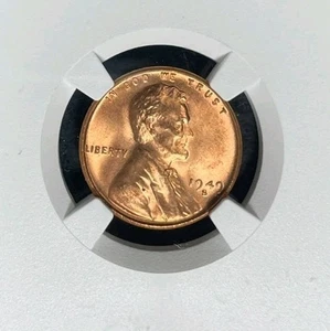 CENTAVO DE TRIGO LINCOLN 1949-S ~ NGC MS 66 RD ~ HERMOSA MONEDA ~ REF#02-064 - Imagen 1 de 4