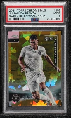 2021 Chrome MLS Sapphire Edition Gold /50 Julian Carranza PSA 9 MINT Rookie RC - Image 1 of 2