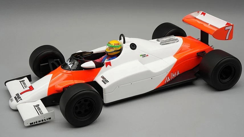 MODELLINO AUTO STATICO F1 MCLAREN MP4/1C SENNA W/DRIVER TEST 1983 SCALA 1/18 - Immagine 1 di 4