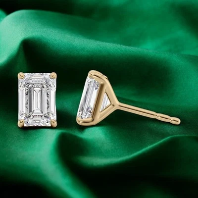 Diamond Earring Lab Grown 2.00 Ct IGI  Certified 14k Yellow Gold - Image 1 of 4