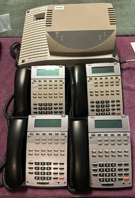 NEC Aspire Multi-button 4pk Business Telephone & 2 Port Voicemail System Tested - Image 1 of 4