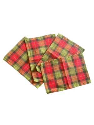 Crate And Barrel Holiday Plaid Cotton Set Of 4 Christmas Placemats 18.5”x13” - Image 1 of 4