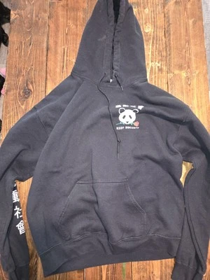 Riot Society Panda Bear Rosa Sudadera con Capucha Adulto Mediana Negro Pullover Foto 1 de 4