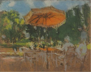 Edouard VUILLARD : Le parasol orange, Lithographie et pochoir signée - Picture 1 of 7