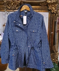 W.LANE Brand New Printed Anorak Coat French Navy Sz 16 Rrp $129 - Picture 1 of 5