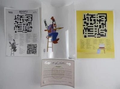 Goofy Puzzled Edición Limitada Pintado a Mano 11 1/2 x 14 1/2 Sericel Disney Certificado de Autenticidad Foto 1 de 4