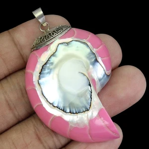 925 Sterling Silber Anhänger Muschel Perlmutt 47x36mm Handarbeit Edelstein - Bild 1 von 14