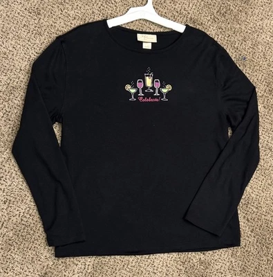 M C Sportswear Ladies Celebrate T Shirt Sz XL  CELEBRATE Cocktails Shirt - Image 1 of 4