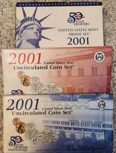 2001 Uncirculated Coin AND PROOF Set U.S Mint Original Government Packaging OGP - Picture 1 of 1