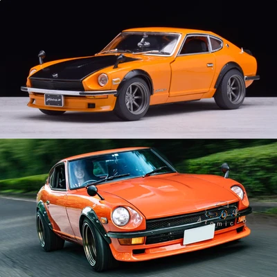 Sunstar 1:18 Nissan S30 Fairlady Z Sports Car Orange Alloy Car Model - Image 1 of 4