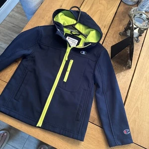 Boys Jacket Champion Size 7 Navy Blue Yellow - Picture 1 of 9