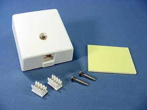Leviton Weiß Oberflächenmontage Modular Telefonbuchse Typ 103/110 8 Kabel Cat3 41038-WDB - Bild 1 von 5