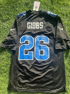 Large Jahmyr Gibbs Detroit Lions Nike NFL Game Jersey #26 - 2nd Alternate - Picture 1 of 13
