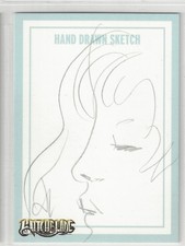 Witchblade Millennium Hand Drawn Pencil Sketch Card by Villarrubio Eyes Closed