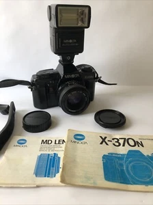 Minolta X-370n 35mm SLR Camera, Minolta MD 50mm 1:1,7 Lens, Minolta Auto Flash - Picture 1 of 16