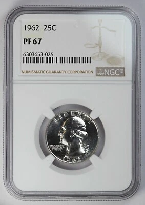 1961 NGC PF PR 67 United States / American 25c Washington Quarter - Image 1 of 2