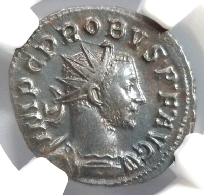 Probus Roman Empire NGC Ch AU Aurelianianus Ancient Mars Victory Soldier Spear - Image 1 of 4
