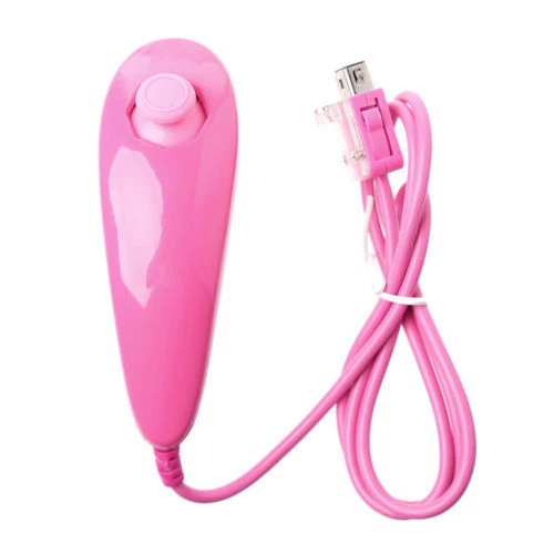 NEW PINK NUNCHUCK NUNCHUK CONTROLLER REMOTE FOR NINTENDO Wii & WII U WARRANTY UK - Image 1 of 1