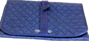 Christian Dior Royal Blue Silk Makeup Pouch Accessories Clutch Bag Purse - Picture 1 of 12