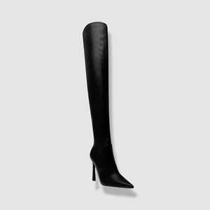 Steve Madden Women's Black Laddy Pointed-Toe Over-The-Knee Dress Boots Size 9 - Picture 1 of 4