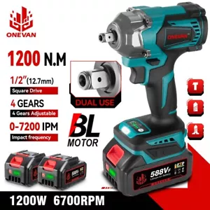 Avvitatore a Impulsi Brushless 1200Nm Trapani a batteria con doppia batteria - Foto 1 di 18