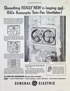 Annuncio di stampa VINTAGE ANNI '50 ~ Ventilatori GE General Electric ~ ...Ti danno una freschezza extra... - Foto 1 di 1
