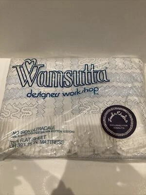 Vintage Wamsutta Designers Workshop Twin Flat Sheet Zandras Trellis Made In USA - Image 1 of 4