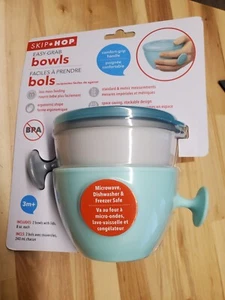 Skip Hop Baby Bowls, Easy-Grab, 2 Pack, Grey/Soft Teal - NEW - Picture 1 of 5