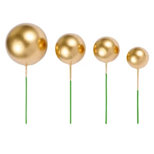 Bola de Oro Decoración de Pasteles Bolas Topper Decoraciones Mini Cupcakes Toppers - Imagen 1 de 12