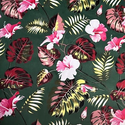 Tela de terciopelo Luxer flor tropical, 54" de ancho, tapicería ventana artesanía, por yarda Foto 1 de 4