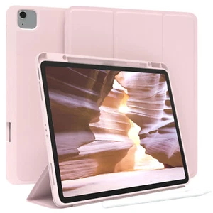 Smart Cover pour Apple iPad Air 13 Coque Porte Stylet Tablette Rose - Photo 1/7