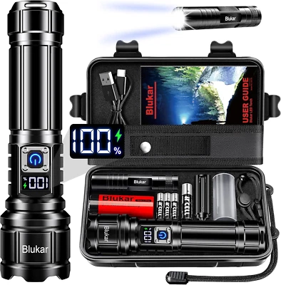 BLUKAR Shadowhawk Taschenlampe Led 500000Lumen Extrem Hell TaschenlampeUSB Aufladbar DE