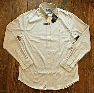 New Polo Ralph Lauren Knit Dress Shirt - Men's Large Heather Grey - Picture 1 of 6