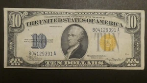 Billete de banco de papel moneda del norte de África certificado de plata de $10 de 1934 - Imagen 1 de 2
