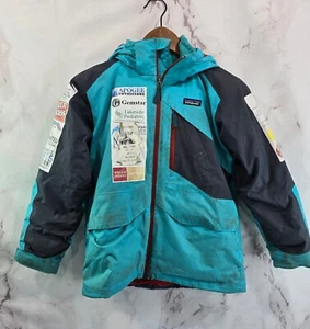 Patagonia Coat Youth 10 M Blue Hooded Ski Jacket Snow Winter Boys Girls Puffer - Picture 1 of 12