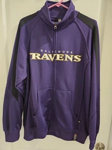 MENS Baltimore Ravens NFL Purple Full Zip Large Embroidered logo w/pockets - Picture 1 of 10