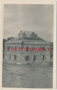 RPPC Occupational Photo HOUSE CONSTRUCTION Roofers Workers Scaffolding KANSAS - Picture 1 of 2