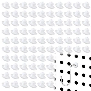 100 PCS Pegboard Hook Locks Peg Hook Stoppers Clips Locking Pegboard Hooks Pe... - Picture 1 of 7