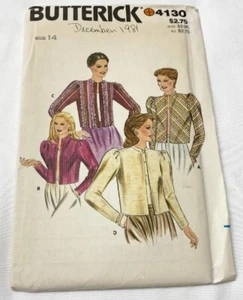 Vintage Butterick Muster 4130 Misses 14 Kurzjacken 80er Jahre Stehkragen  - Bild 1 von 2