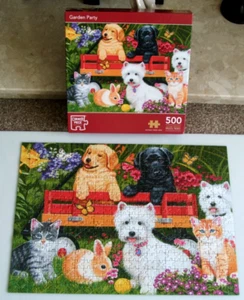 PUZZLE von THE WORKS / ECKSTÜCK (GARTENPARTY - 500 TEILE) GEBRAUCHT / ALLES KOMPLETT - Bild 1 von 8