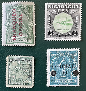 Central America Stamps X4 Nicaragua, El Salvador. Various